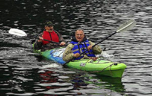 Erwin and Larry in Kayak in Alaska, © Roger Devore